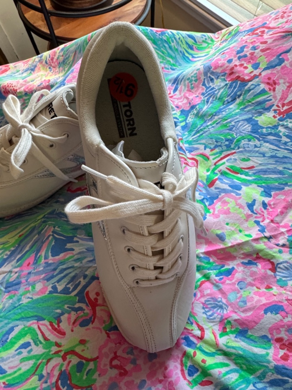 Tretorn White Sneakers with Silver Detail - Picture 2 of 4